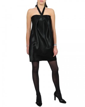 Robe fourreau satin cuir