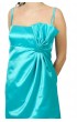 Robe de soirée drapée turquoise