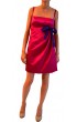 Robe drapée à nœud fuschia