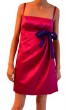 Robe drapée fuschia à nœud violet